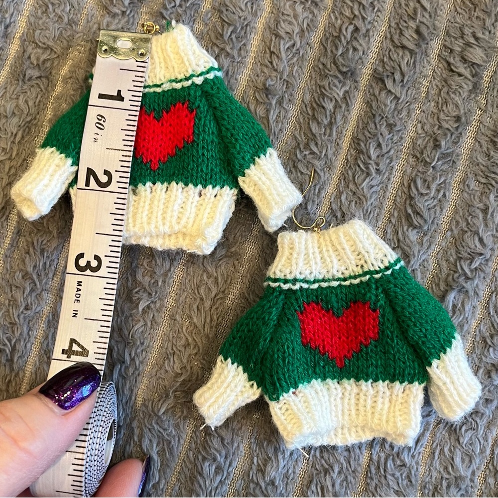 Christmas/ Holiday Sweater Earrings - Picture 4 of 5